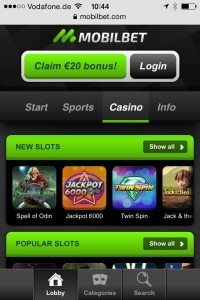 Mobilbet homepage